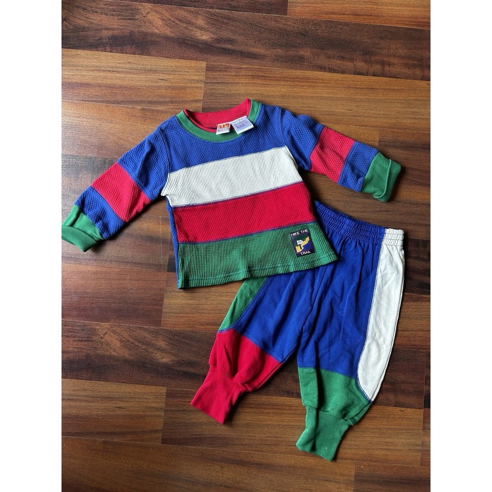 90s Colorblock Y2K Toddler McKids Partnership Outfit Sweatsuit Size Infant 12 Mo